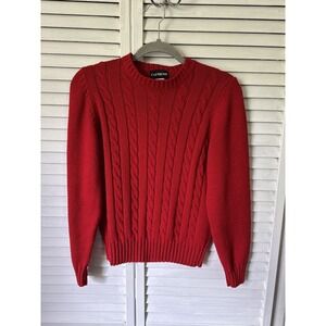 Vintage Captions Puff Sleeve Red Pullover Sweater 80s Size Large L